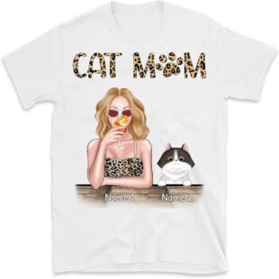 Personalized Cat Mom Custom Name Cat shirt